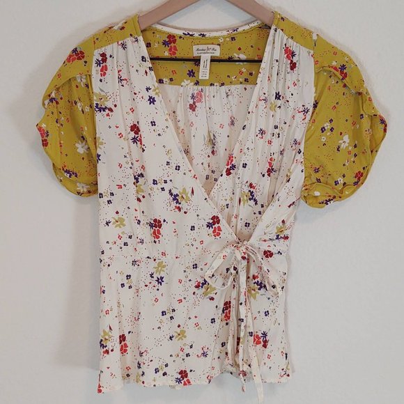 Anthropologie Tops - Anthropologie 10 Meadow Rue Bon Voyage Blouse Wrap